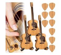 Eighosee 3SET Sherum Strumbox, Sheremart Strumbox, Scatola per Plettri per Chitarra Acustica In Legno con 3 Pezzi di Plettri per Chitarra, Espositore per Plettri per Chitarra