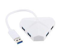 Eighosee 5Gbps Super Speed 4 Porte USB 3.0 HUB Adapter Cavo, circa 20cm bianco