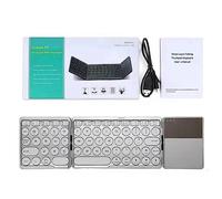 Eighosee 64 Tre Pieghevole Rotondo Cap Tastiera Bluetooth Ultra-Sottile Computer Ufficio Telefono Tablet Con Touch Pad,