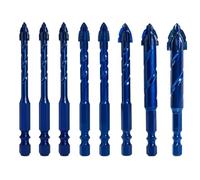 Eighosee 8pcs Punta da Trapano per Muratura Zigrinata Set di Punte da Trapano per Muratura per Piastrelle, Vetro, Metallo, Ceramica Punte da Trapano per Piastrelle e