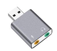 Eighosee Adattatore audio stereo esterno USB a 7.1 canali per Windows XP 7 8 10 Android Linux e Plug and Play grigio