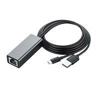 Eighosee - Adattatore da USB a RJ45 per scheda di rete 10/100 Mbps, interruttore adattatore Ethernet con indicatore LED per Fire HD grigio