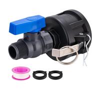 Eighosee Adattatore per IBC Tote 2" Cam Lock per Serbatoio IBC Tote da 275-330 con Valvola A Sfera di Chiusura per Tubo da Giardino In Plastica Ad Alta