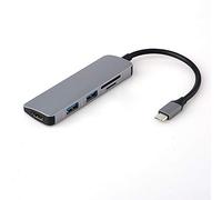 Eighosee Alluminio 5 in 1 USB-C USB C HUB Type-C a 4K 2 Porte USB 3.0 HUB SD/TF Lettore di Schede per Adattatore Hub di Tipo C