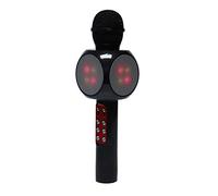 Eighosee Altoparlante wireless Bluetooth Ktv mini microfono casa microfono moda flash luce led microfono palmare per telefono cellulare lettore musicale - nero