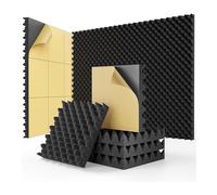 Eighosee Autoadesivi In Schiuma Fonoassorbente per Casse per Uova da 24 Pezzi 1x12x12 Pollici, Schiuma Acustica per Casa e Studi Facile Installazione Facile da Usare
