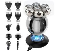 Eighosee Barbiere Elettrico per Uomo Testa Calva Ricaricabile Tagliacapelli Elettrico Un 7 Teste Flottanti Tagliacapelli per Barba