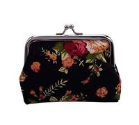 Eighosee Borsa a portafoglio portamonete con portamonete Canvas (nero)