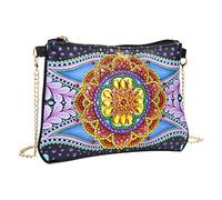 Eighosee Borsa a tracolla da con chiusura a cerniera, con motivo mandala e fiori, Come mostrato, Taglia