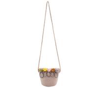 Eighosee Borsa a Tracolla Straw Rattan Weave Crossbody Bag per (Rosa)