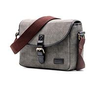 Eighosee Borsa per macchina fotografica retrò per 200D, 77D, 7D, 80D, 800D, 1300D, 6D, 70D, 760D, 750D, 700D, 600D, 100D, 1200D, 1100D, SX540 (grigio), grigio