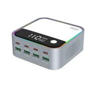 Eighosee Caricabatterie Multi USB A Tipo C QC3.0 GaN da 120 W A 8 Porte, Stazione di Ricarica Rapida PD da 100 W per Laptop, Telefono, Pad, Cuffie, Spina UE