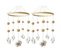 Eighosee Carillon A con Palla di Pelo Nordico, A Forma di Fiore, per Letto, Cameretta Dei Bambini, Negozio di Abbigliamento per Bambini, Decorazione per Carillon A A