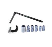 Eighosee Chiave per Rubinetto Chiave A Bussola per Idraulico In Acciaio al Carbonio da 9 A 17 mm Acciaio al Carbonio Nero + 6 Bussole e 1 Pinza Chiave per Posteriori per Rubinetto In Spazi Strett