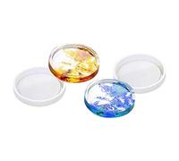 Eighosee Confezione da 4 stampi rotondi in silicone per sottobicchieri, stampi trasparenti per resina epossidica per con resina, cemento, cemento e argilla polimerica