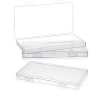 Eighosee Contenitori in Plastica Trasparente Box Mini 3Pack Piccolo Rettangolo Vuoto con Coperchio Incernierato per la Raccolta di Perline