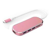 Eighosee da tipo C a USB 3.0HUB expander hub USB-C docking station reader Combo rosa
