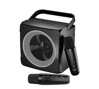 Eighosee Doppio microfono wireless Un altoparlante Bluetooth per karaoke portatile per esterni più e bilanciato qualità del suono nero