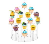 Eighosee Espositore per Cupcake in Acrilico per 16 Cupcake, Espositore Riutilizzabile, per Cupcake, Matrimoni, Compleanni, Feste