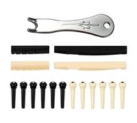 Eighosee Estrattore per piroli del ponte della chitarra, strumento di rimozione con dado per chitarra e confezione da 12 piroli per ponte della chitarra