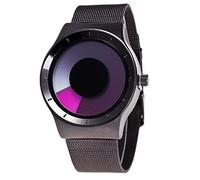 Eighosee Fashion Concept - Orologi da uomo e da , in acciaio , con cinturino a rete, colore: nero e rosso, Nero e rosso