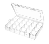 Eighosee Grande Contenitore Portaoggetti In Plastica con 24 Griglie, Divisori Regolabili, Contenitore Trasparente per Gioielli, DIY, Nastri Washi