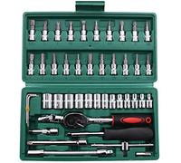 Eighosee Hot Professional 46pcs Set di chiavi a bussola 1/4 "Cacciavite a cricchetto Set di chiavi a cricchetto Kit di riparazione auto Combinazione Set di utensili manuali