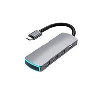Eighosee Hub USB C 6-in-1 USB C adattatore con 4K USB C a 3 porte USB 3.0 3,5 mm audio 60 W porta di ricarica con luce respiratoria per Pro 2019/2018/2017
