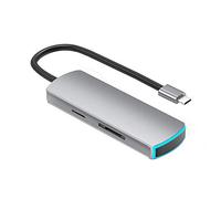 Eighosee Hub USB C Adattatore USB C 6 in 1 Hub di tipo C con 4K USB C a, lettore di schede SD TF 3 porte USB 3.0 con luce respiratoria per Pro 2019/2018/2017