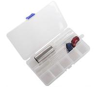 Eighosee Il set di diapositive per chitarra include vetro di 3 dimensioni, 1 pezzo in acciaio inossidabile e 4 plettri in plastica per pollice e dita con scatola di plastica