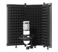 Eighosee Isolamento del microfono pieghevole con supporto filettato per microfono, parte anteriore in schiuma assorbente ad alta densità e piastra posteriore in metallo ventilato