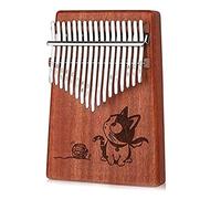 Eighosee Kalimba - Pianoforte a 17 , in mogano, motivo animale, strumento musicale per bambini, con libri di apprendimento