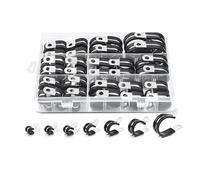Eighosee Kit Assortimento di Fascette per Cavi da 60 Pezzi, Fascette per Tubi con Cuscino In Gomma In Acciaio Inossidabile 304 Fascetta Stringitubo Tipo R 7 Dimensioni Facile Installazione