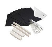 Eighosee Kit di riparazione per chitarra, accessori per la manutenzione - include 4 6 corde chitarra acustica ponte in osso sella e dado, 9 cartapesta sabbia, lime ad ago di 13 misure