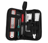 Eighosee Kit di strumenti di manutenzione per la riparazione della chitarra, include organizer per corde, righello, strumento di misurazione, chiave esagonale, set di file per chitarra, ukulele,