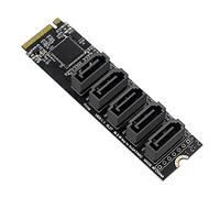 Eighosee M.2 NGFF PCIE B-Key a 3.0 Scheda di Espansione a 5 Porte Scheda Adattatore da 6 Gbps JMB585 Chipset M.2 NVME a SATA3.0