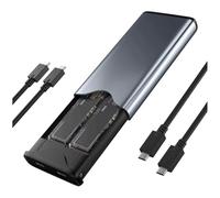 Eighosee M.2 NVME Dual Protocol SSD Enclosure Dual bay &NVME SSD Case 10 Gbps USB Type C SSD Case M.2 Hard Disk Box