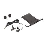 Eighosee Microfono professionale a doppia testa Lavalier Microfono a condensatore Mic per fotocamera DSLR Android