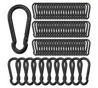 Eighosee Moschettoni A Molla da 100 Pezzi, Moschettone Piccolo M6 da 2,36 Pollici Nero, Clip Resistente per, Altalena