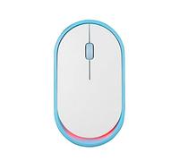 Eighosee Mouse ottico senza fili silenzioso 2.4G, retroilluminazione a LED arancione, mouse wireless mobile portatile per laptop, PC blu