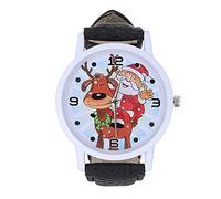 Eighosee Orologio analogico al quarzo con cinturino in pelle per anziani, regalo di Natale, da , colore nero, Nero , 23cm