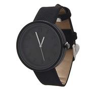 Eighosee Orologio da polso unisex semplice con numeri al quarzo, cinturino in tela, nero, Nero