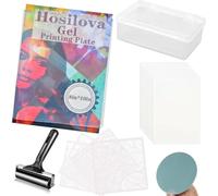 Eighosee Piastra di Stampa In Gel Riutilizzabile - per Creazione di Biglietti, Arti e Mestieri, Scrapbooking e Journaling - Dimensione 8" X 10" con Gomma