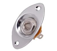 Eighosee Piastra di uscita ovale rientrante e presa per chitarra elettrica, argento