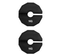 Eighosee Piastre di Peso Frazionario in Gomma 2 PCS da 1 kg di Micro Piastre per Manubri Piatto di Peso Aggiunta Modifica Nera