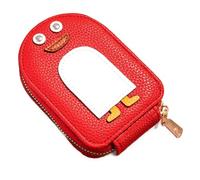 Eighosee Porta Carte di Credito In PU Carino Pinguini, Portafoglio Pinguini Carino, Porta Carte di Credito da con 11 Slot per Carte Rosso Durevole Facile da Usare Alta Qualità
