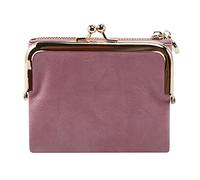 Eighosee Portafoglio corto da bifold retrò multifunzione portamonete con zip e bacio rosa, rosa, Taglia