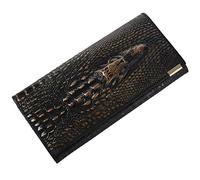 Eighosee Portafoglio da 2016 portamonete in pelle verniciata goffratura 3D portafoglio lungo pochette (cannella), Cannella
