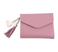 Eighosee Portafoglio da in pelle semplice con nappa, portamonete e porta carte #2 (rosa scuro), Rosa scuro, 11*9cm