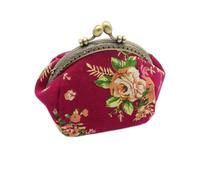 Eighosee Portafoglio, signora vintage fiore mini portamonete portafoglio pochette (rosso), Rosso , Taglia